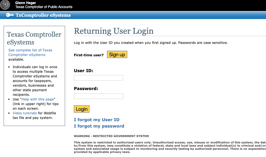 sales tax registration step 3